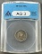KEY DATE 1916-D Mercury Dime in ANACS AG3 holder