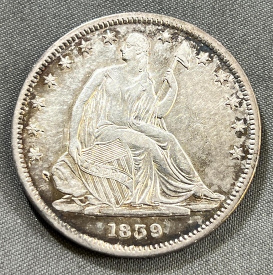 18?9 Seated Liberty Half Dollar, FULL LIBERTY