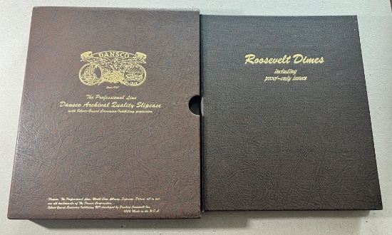 PARTIAL ROOSEVELT DIME Set in Dansco Album, includes 40- 90% silver dimes and several unc and proof