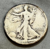 1919-D US Walking Liberty Half Dollar, 90% silver