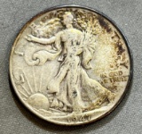 1947 US Walking Liberty Half Dollar, 90% silver