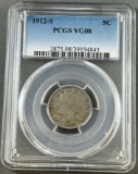 1912-S Liberty V Nickel in PCGS VG08 Holder