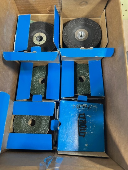 UNUSED 5" Grinding wheels - fiber, disc, abrasive, 6 boxes, unused, nice mix