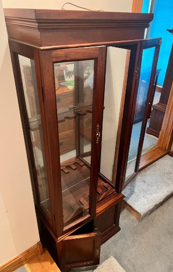 LOCAL PICKUP ONLY- Glass Door Gun Cabinet, light cord is cut, 70 inches tall, 26 inches wide