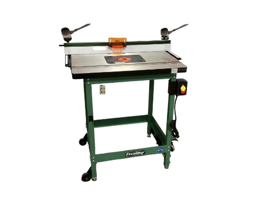 LAST CHANCE Unused Excalibur Floor Model Router Table w/ Cast-Iron Top, Router Lift and Fence