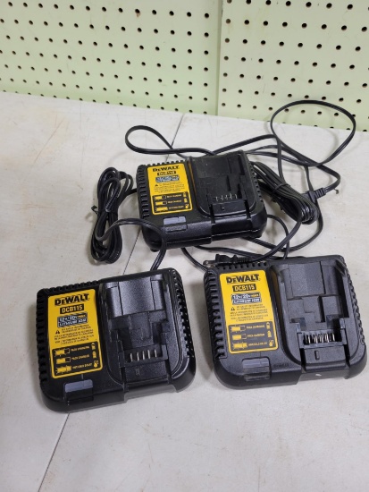 3- Unused 20 volt Dewalt Chargers