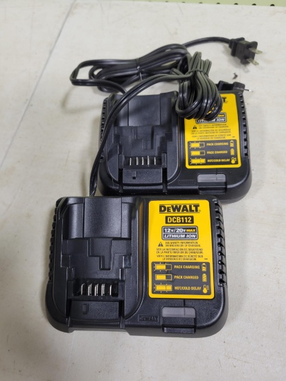 2- Unused 20 volt Dewalt Chargers