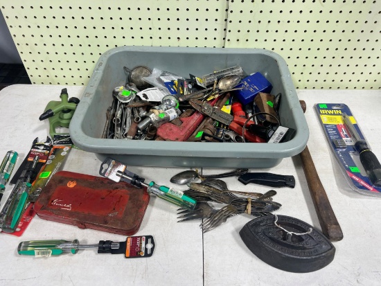 Asst. tools, screwdrivers, hammer, pliers and more
