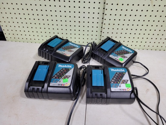 4- Makita DC18RC Unused Chargers