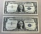 2- 1957 Silver Certificates, w/ Sequential Serial Numbers