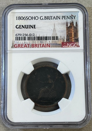 1806S Great Britain One Penny in NGC Holder