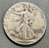 1942 US Walking Liberty Half Dollar, 90% Silver