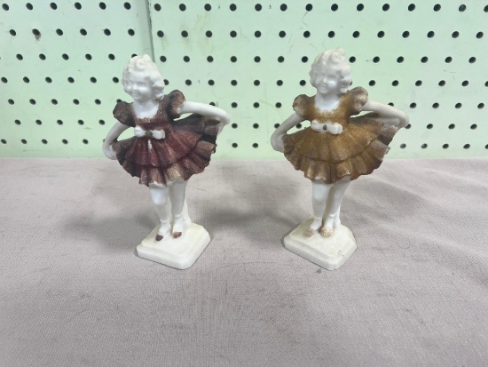2- Vintage 1930s Salt Bisque Shirley Temple Figurines