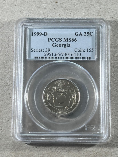 1999-D Washington Georgia Quarter in PCGS MS66 Holder