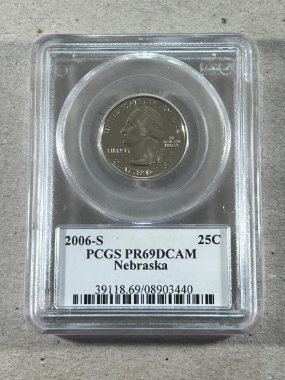 2006-S Nebraska Colorado Quarter in PCGS PR69DCAM Holder