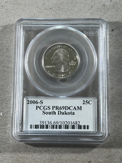 2006-S Nebraska South Dakota Quarter in PCGS PR69DCAM Holder