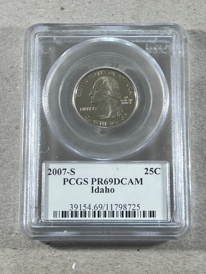 2007-S Idaho Quarter in PCGS PR69DCAM Holder