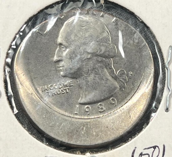 1989 Washington Quarter on Offstruck Planchet