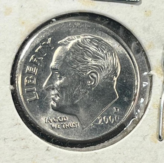 2002-D Roosevelt Dime w/ slightly offstruck strike