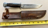 US Army USMC Marine WWII Pal RH-36 Fighting Knife, appears to be original sheath, sheath needs work