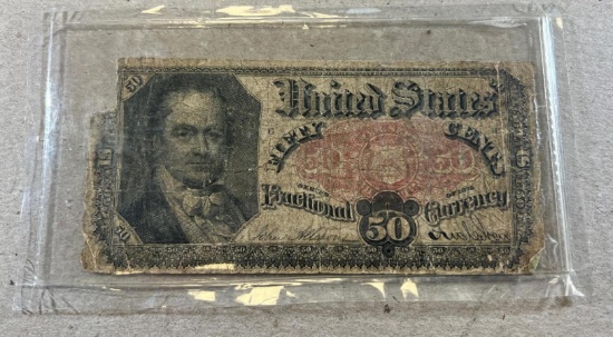 1875 50 cent Fractional Note, sealed in this plastic sleeve, we did not remove