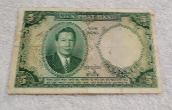 1954 French Indochina 1 Piastre Banknote