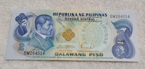 Philippines 1949 Dalawang Piso Banknote, UNC