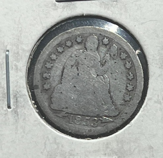 1853 Seated Liberty Dime