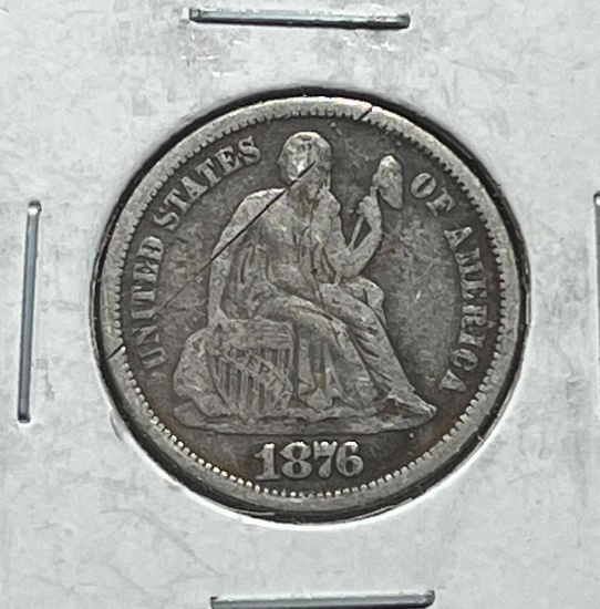1876 Seated Liberty Dime, Centennial Year