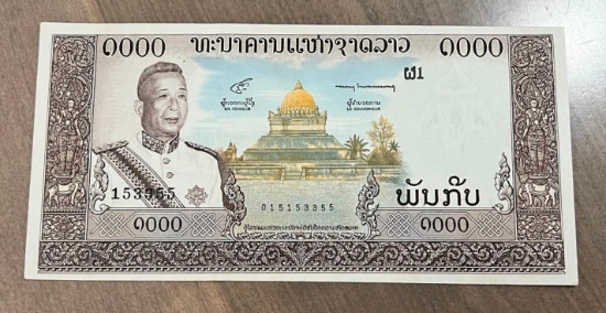 Laos 1000 Mille Kip Banknotes, UNC