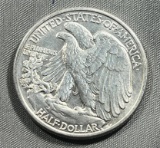 1942 US Walking Liberty Half Dollar, 90% Silver