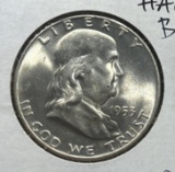 1953-D Franklin Half Dollar, 90% Silver, BU
