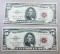 2- 1963 Red Seal $5.00 Notes, sells times the money