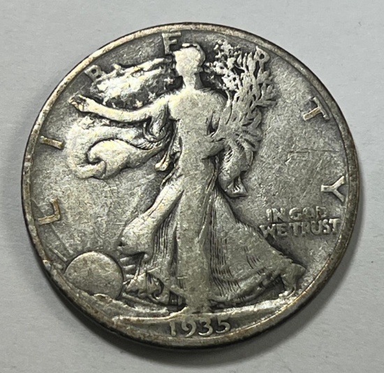 1935-D US Walking Liberty Half Dollar, 90% Silver