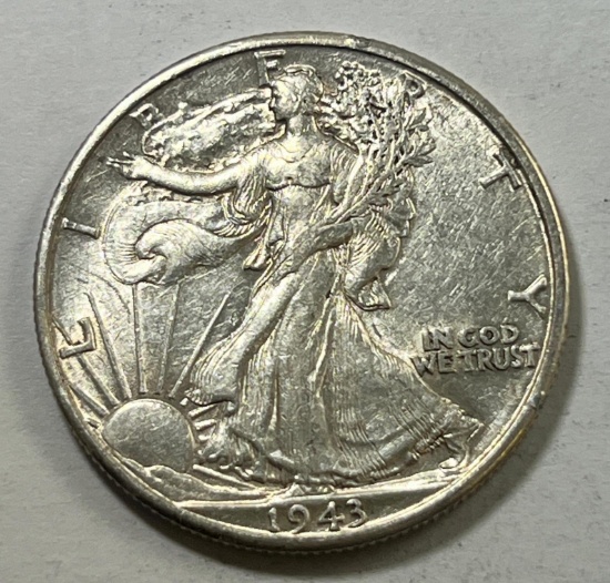1943-D US Walking Liberty Half Dollar, 90% Silver