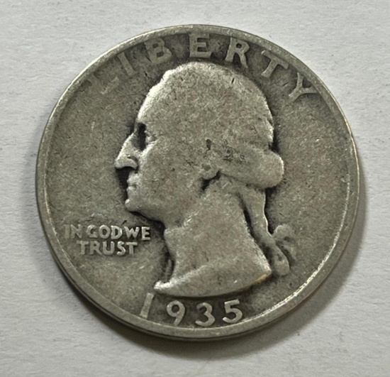 1935-D US Washington Quarter, 90% silver