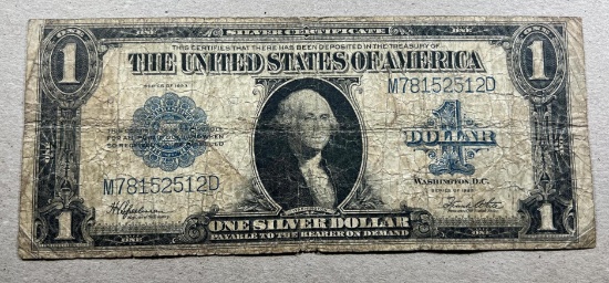 LARGE SIZE 1923 One Dollar Silver Certificate