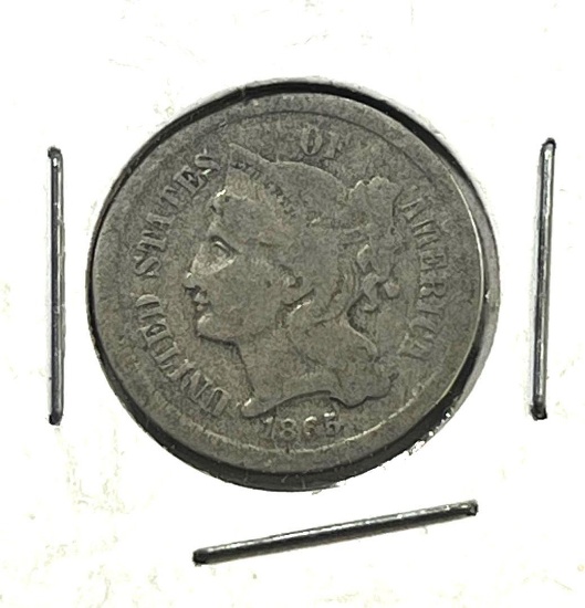 1865 US 3 Cent Nickel