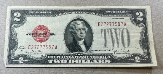 1928G Red Seal $2.00 United States Banknote