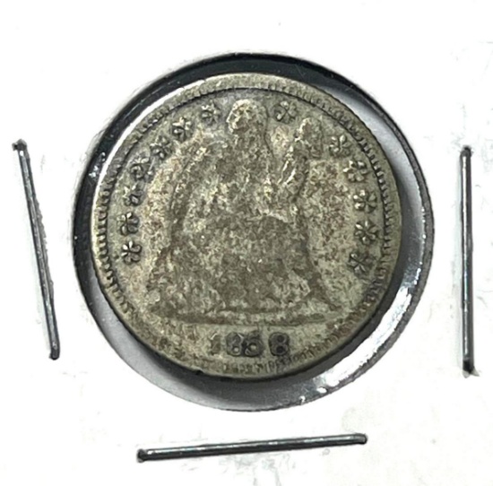 1858 Seated Liberty Dime