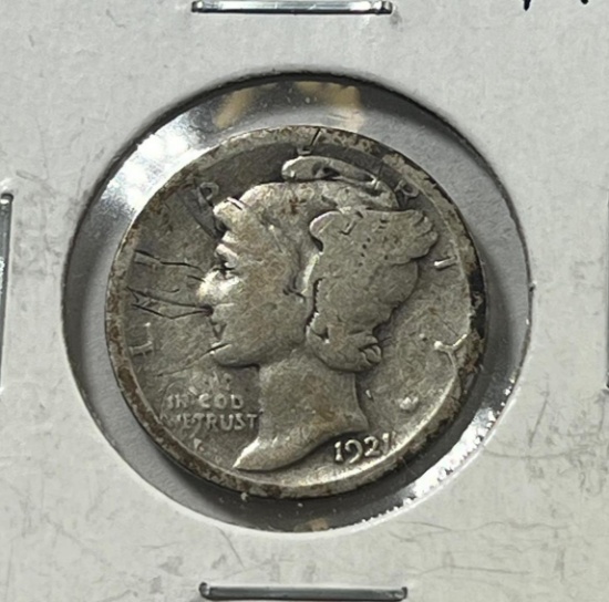 1921 Mercury Dime, 90% Silver