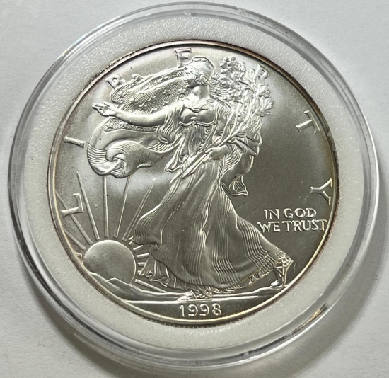 1998 US Silver Eagle .999 fine silver