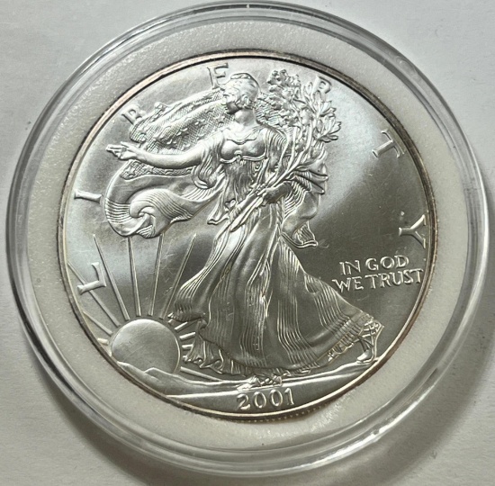 2001 US Silver Eagle .999 fine silver