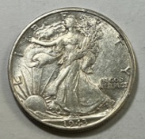 1943-D US Walking Liberty Half Dollar, 90% Silver