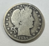 1906-O Barber Half Dollar, 90% Silver