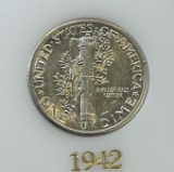 1942 US Mercury Dime, 90% Silver