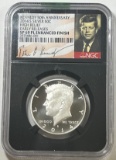 2014-S Silver Half Dollar in SP69 Enhanced Finish NGC Holder