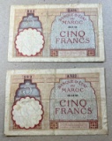 1941 Morocco 5 Francs Banknote, sells times the money