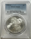 1882-S Morgan Silver Dollar in MS65 PCGS Holder