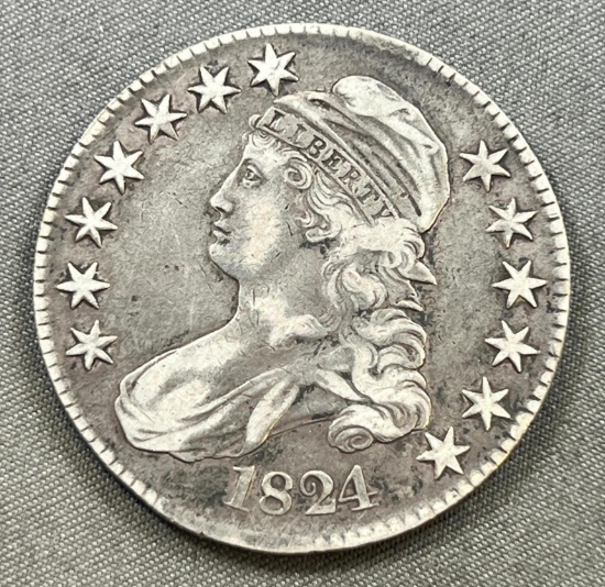 1824 Capped Bust Half Dollar, FULL LIBERTY